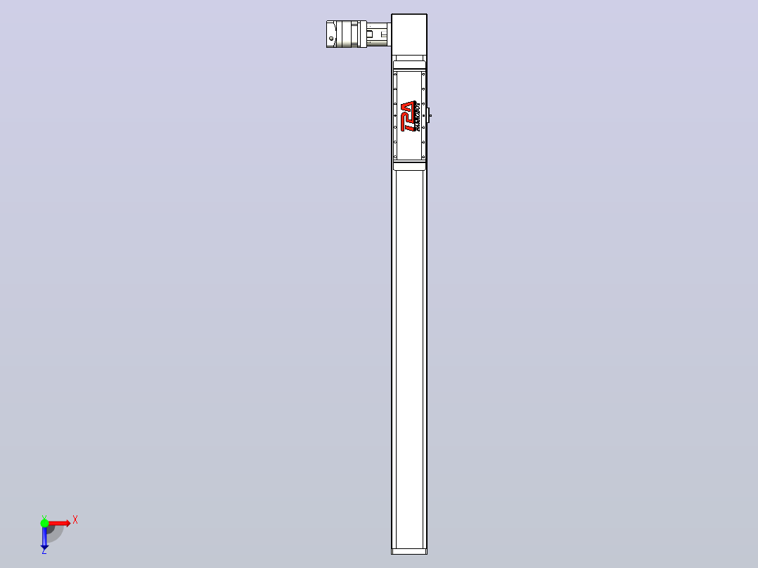 伺服电机集成皮带传动直线执行器TPA-OCB-120-224-L1150-DR-J90-N3俯视图