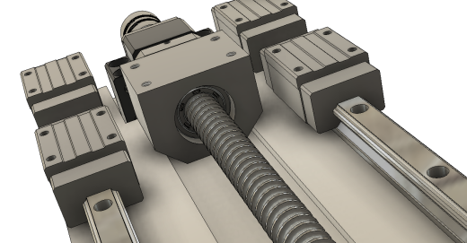 CNC刳刨机Z轴组件的Fusion 360参数模型，具有15毫米Hiwin导轨、16毫米滚珠丝杠和Nema23步进电机缩略图