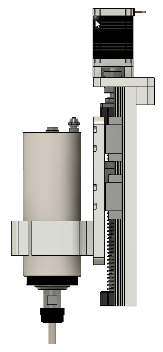 CNC刳刨机Z轴组件的Fusion 360参数模型，具有15毫米Hiwin导轨、16毫米滚珠丝杠和Nema23步进电机缩略图