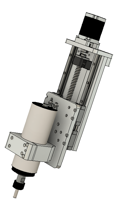 CNC刳刨机Z轴组件的Fusion 360参数模型，具有15毫米Hiwin导轨、16毫米滚珠丝杠和Nema23步进电机缩略图