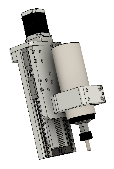 CNC刳刨机Z轴组件的Fusion 360参数模型，具有15毫米Hiwin导轨、16毫米滚珠丝杠和Nema23步进电机缩略图