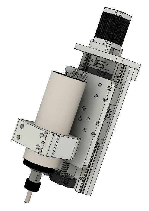 CNC刳刨机Z轴组件的Fusion 360参数模型，具有15毫米Hiwin导轨、16毫米滚珠丝杠和Nema23步进电机缩略图