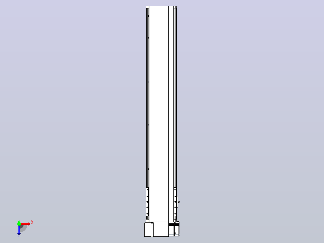 皮带直线轴半封闭可选导轨TPA-HNB-140D-120-L750-LP-Y-P40-N3俯视图