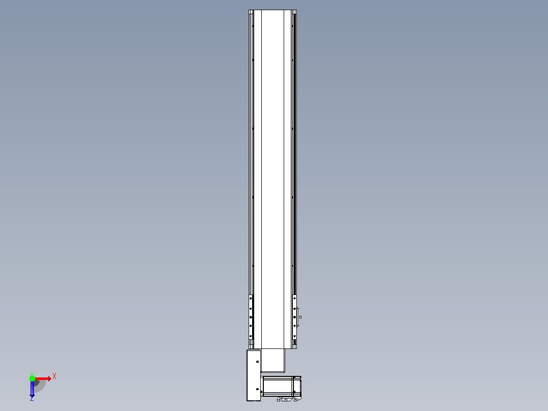 皮带直线轴半封闭可选导轨TPA-HNB-140D-120-L750-ML-Y-P40-N3俯视图