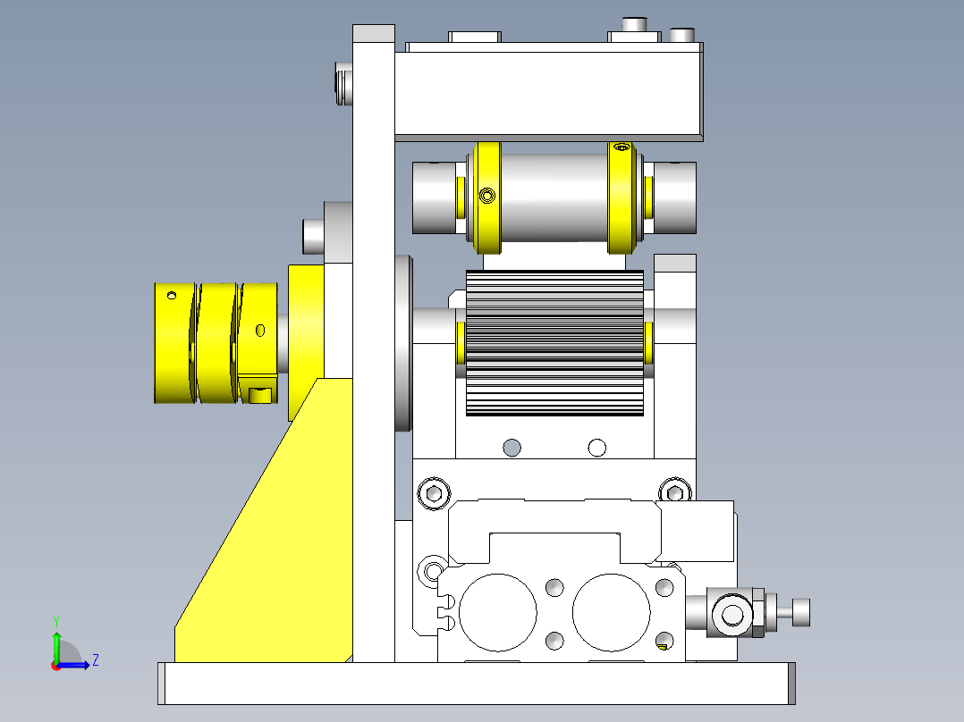 带剥离标贴的滚轮传送组件左视图