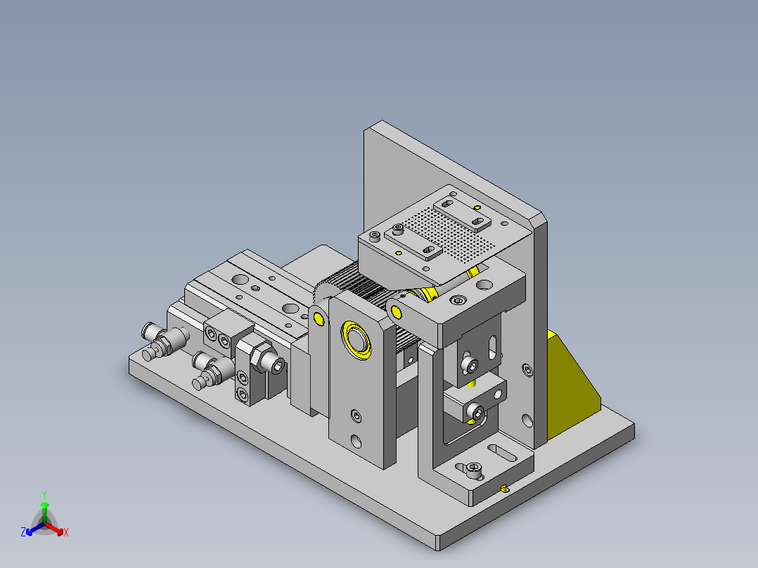 带剥离标贴的滚轮传送组件正等轴测图