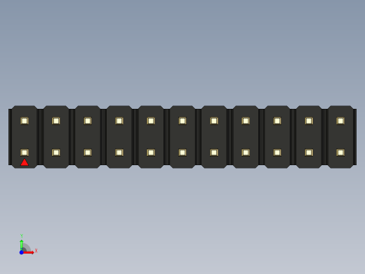 彩色公头100mil（2.54mm）系列-DS1021_black_2x11p_100mil_Type5_rev1.0前视缩略图