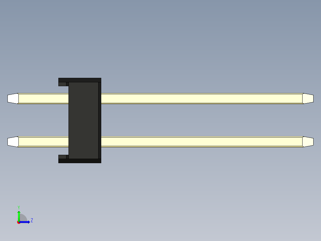 彩色公头100mil（2.54mm）系列-DS1021_black_2x11p_100mil_Type5_rev1.0左视图