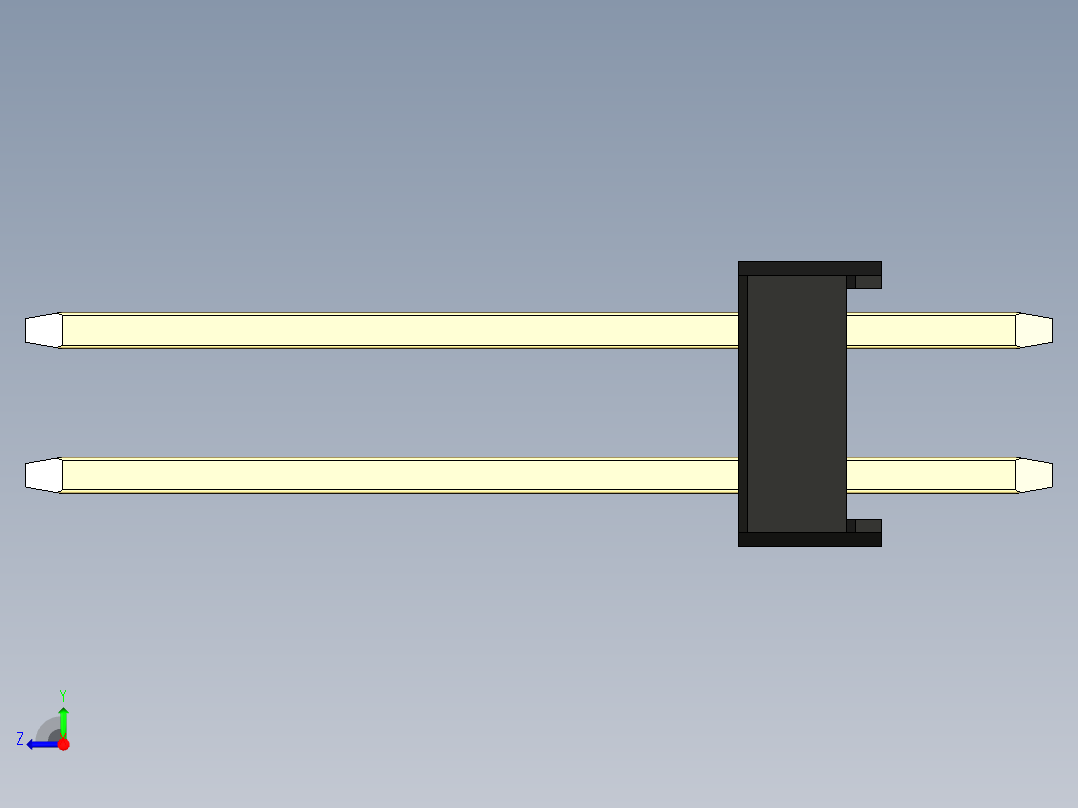 彩色公头100mil（2.54mm）系列-DS1021_black_2x11p_100mil_Type5_rev1.0右视图