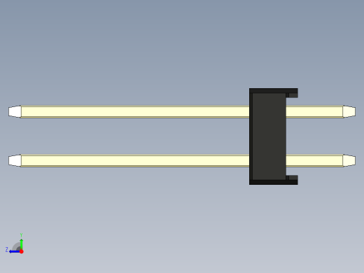 彩色公头100mil（2.54mm）系列-DS1021_black_2x11p_100mil_Type5_rev1.0右视缩略图