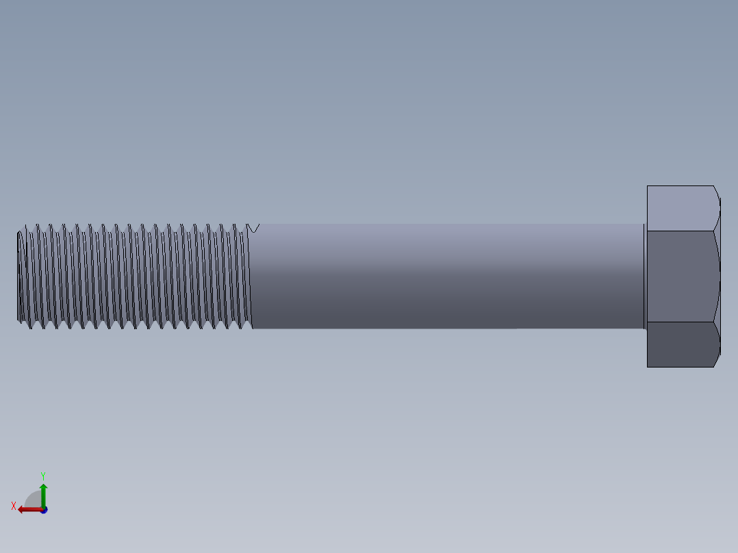 UNC 六角螺栓-Hex Bolt 1.000-8 x 6后视图