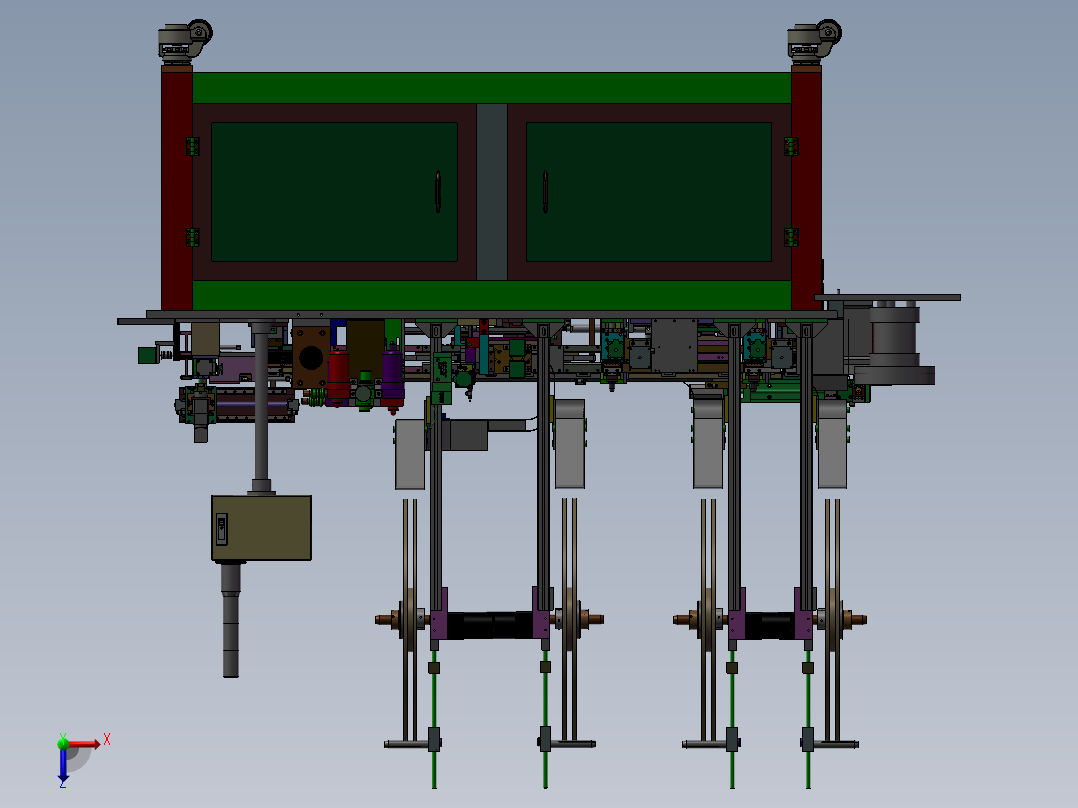回流皮带线俯视图