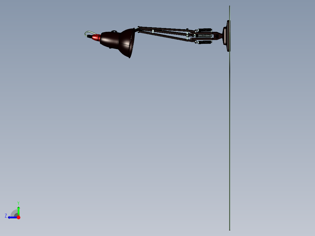 角度台灯右视图