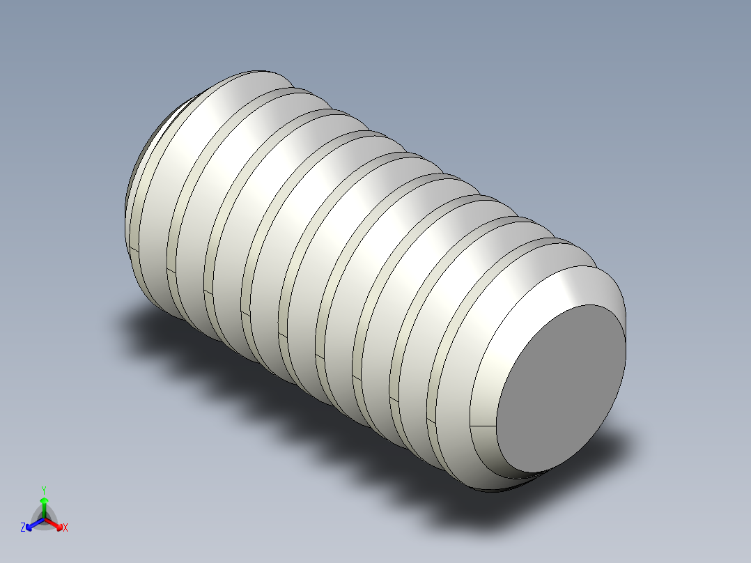 DIN 913-ISO 4026 固定螺钉-M2 L=4.STEP正等轴测图
