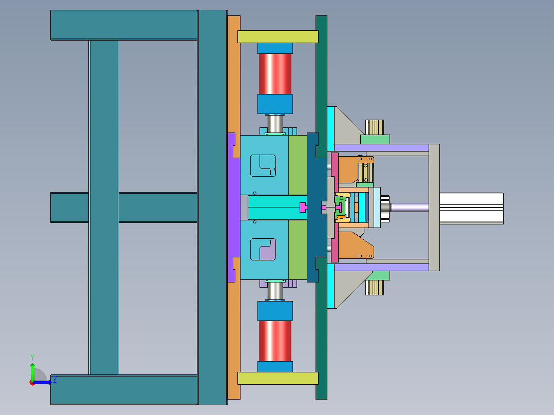 自制加长版冲压模左视图
