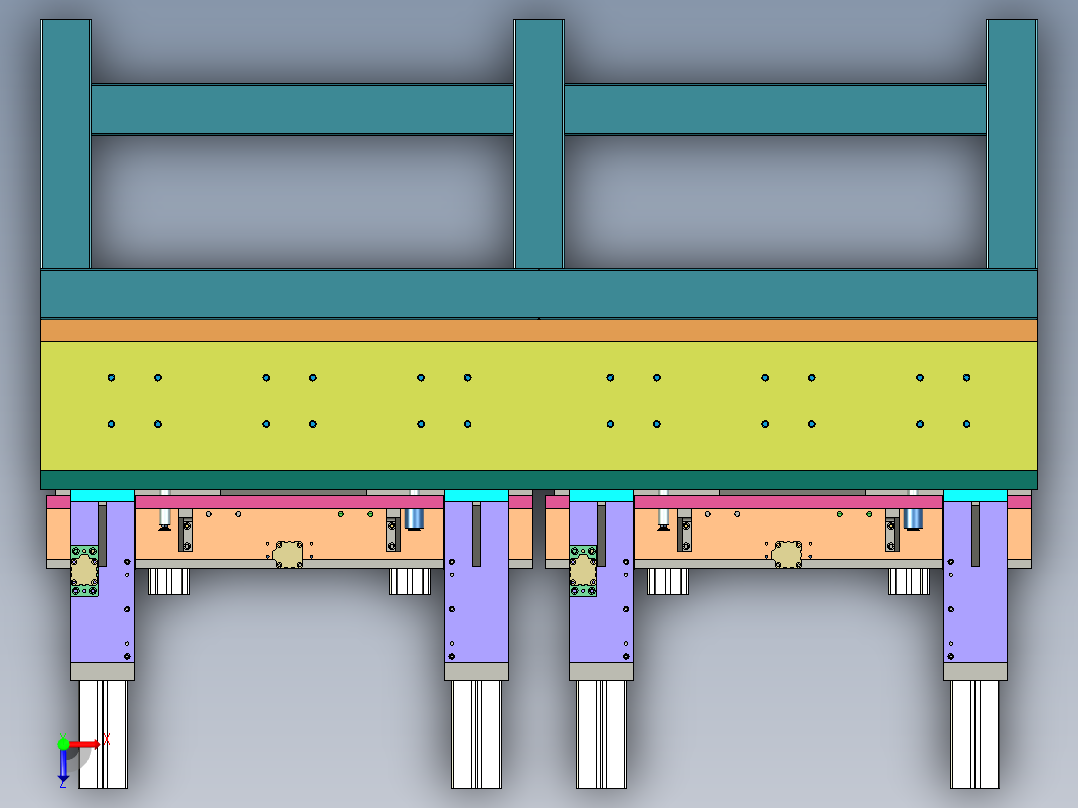 自制加长版冲压模俯视图