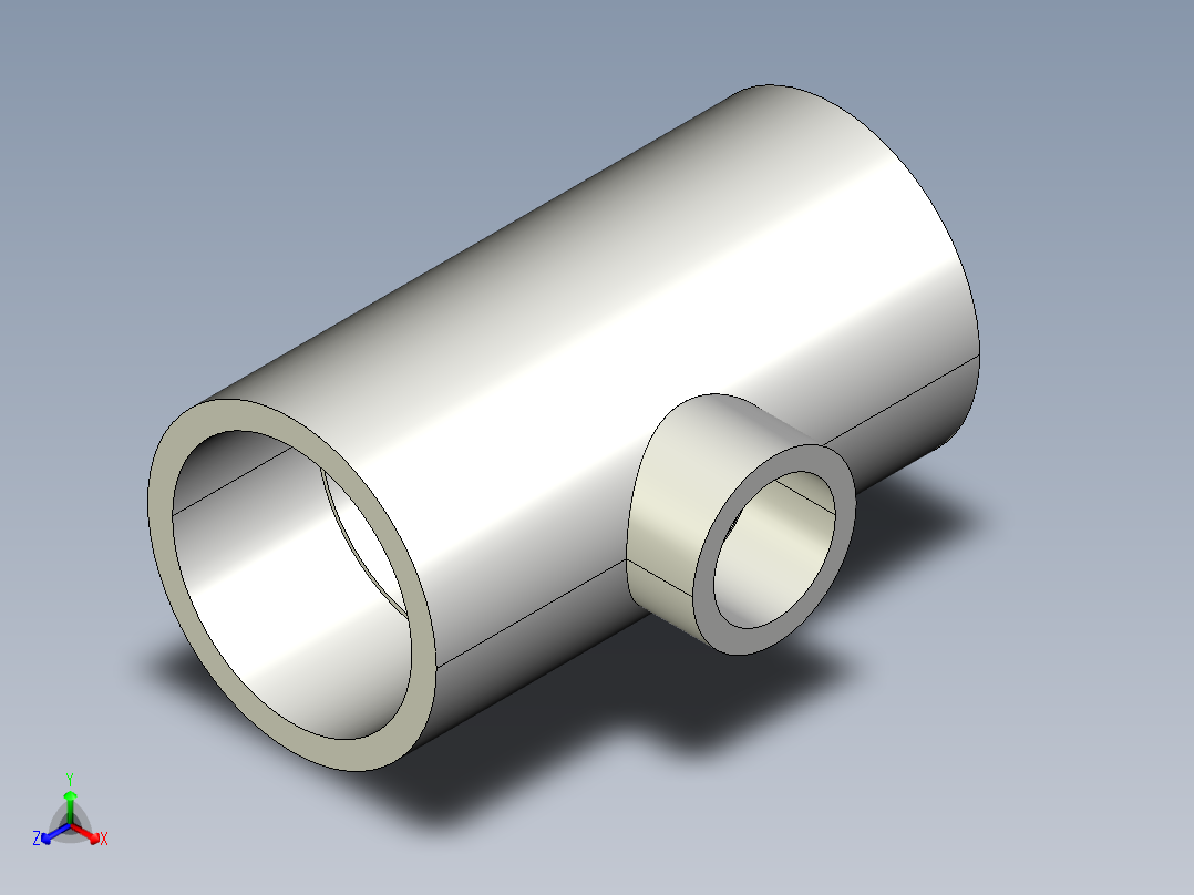 6TRIC 减少分支和溶剂焊接插座的90通径三通正等轴测图