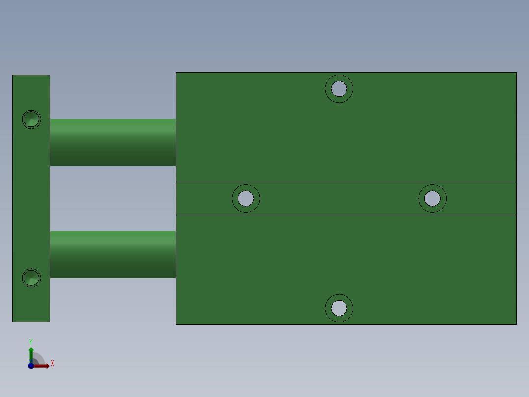 双轴气缸 TN16×20-S前视图