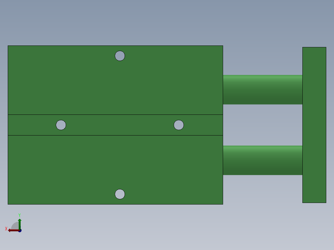 双轴气缸 TN16×20-S后视图
