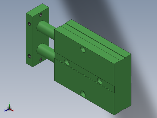 双轴气缸 TN16×20-S正等轴测缩略图