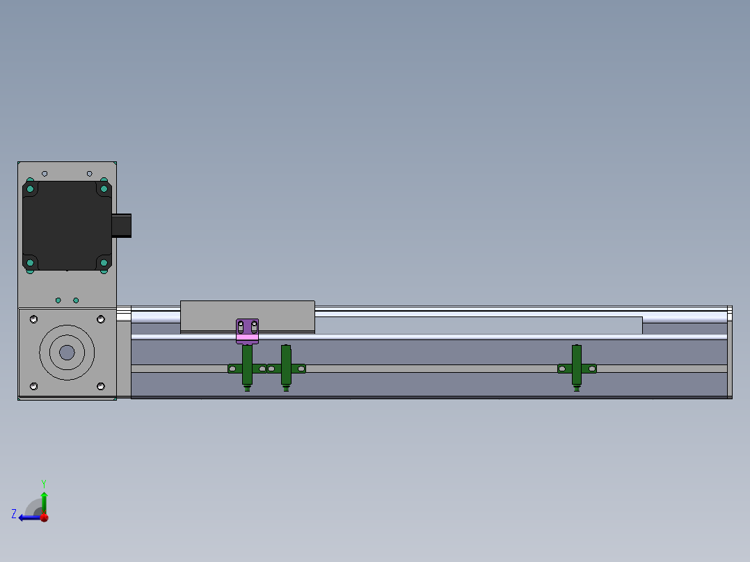 电动滑台模组STM100左上折模型右视图