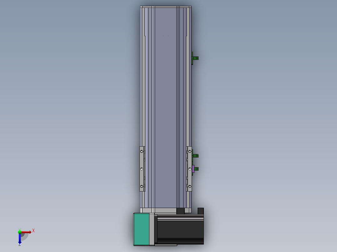 电动滑台模组STM100左上折模型俯视图