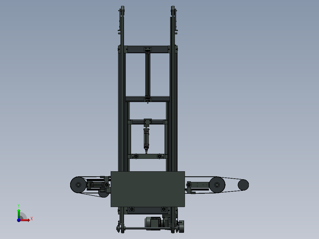 流水线定位总装预定位总装3D模型前视图