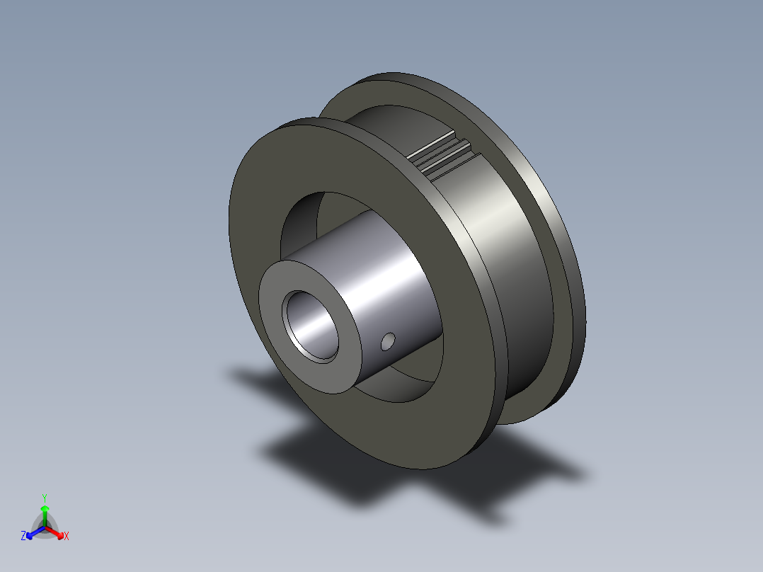 聚碳酸酯同步皮带轮--stp三维 3d模型设计图正等轴测图