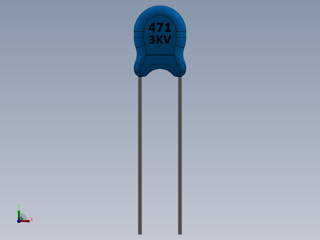 电容器 二极管 电阻器-Capacitor Ceramic 471 3KV 470pF前视图