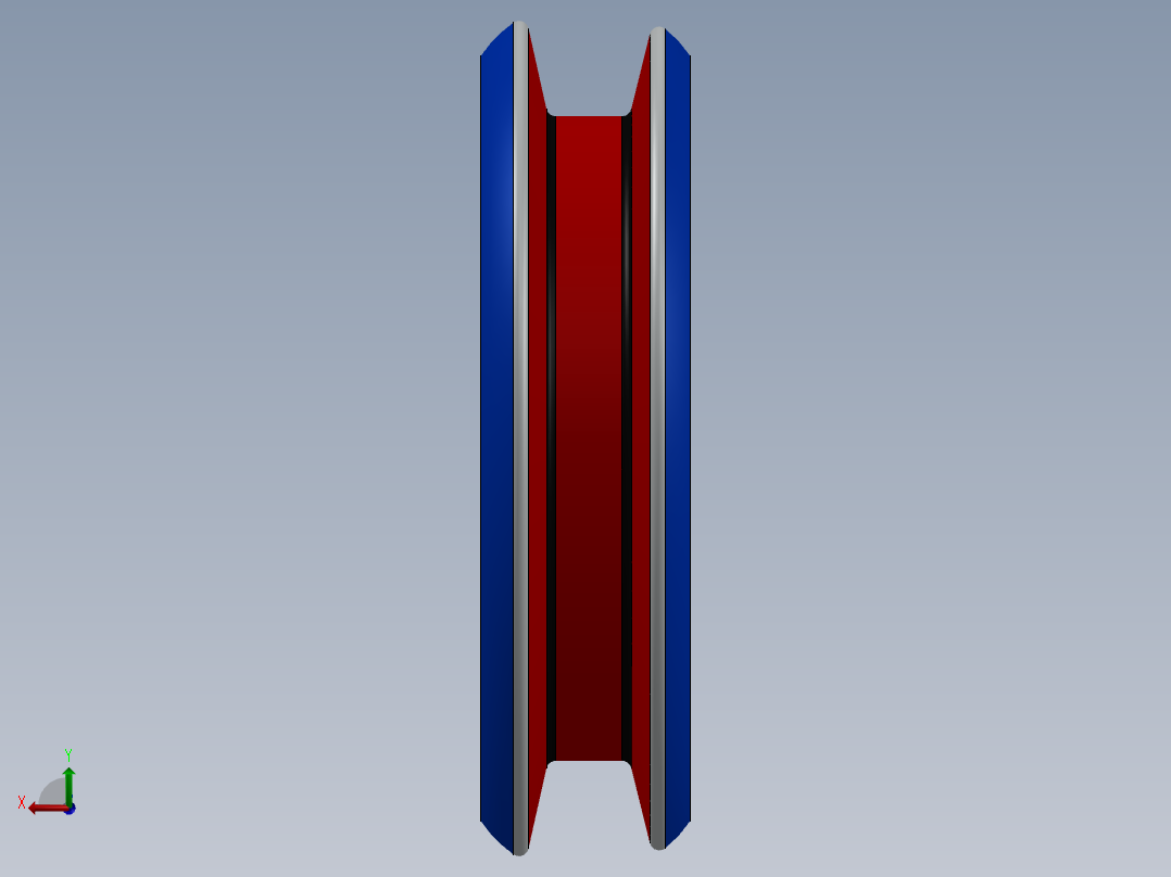 皮带轮-2--sw三维 3d模型设计图后视图