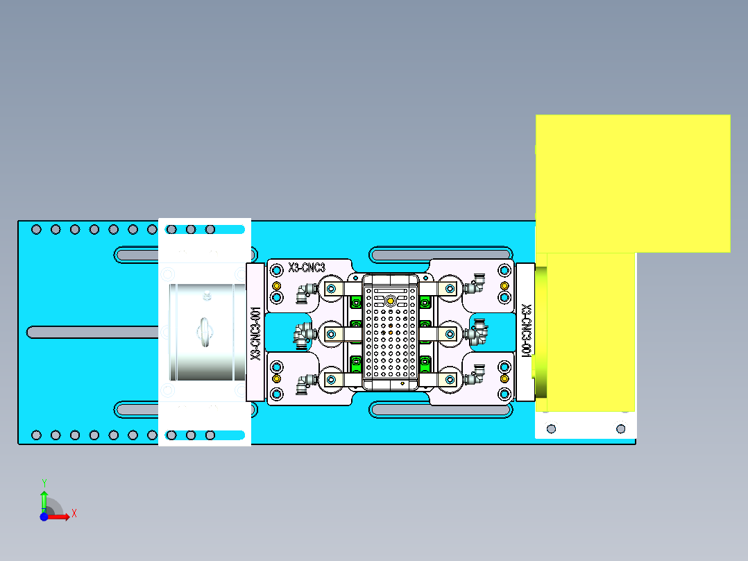 X3-CNC3笔记本CNC工装夹具三维模型-0729前视图