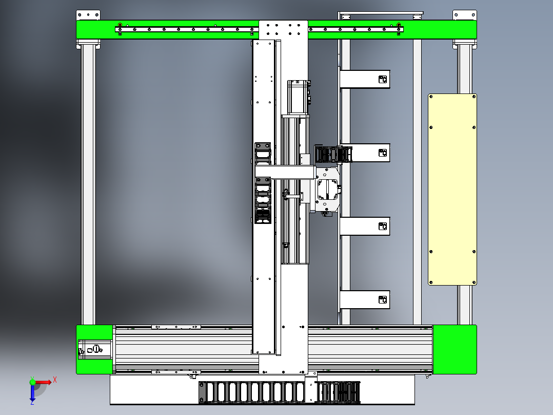 比亚迪新能源电池组装线-电芯贴膜相机检测工位（sw18可编辑+工程图+bom）俯视图