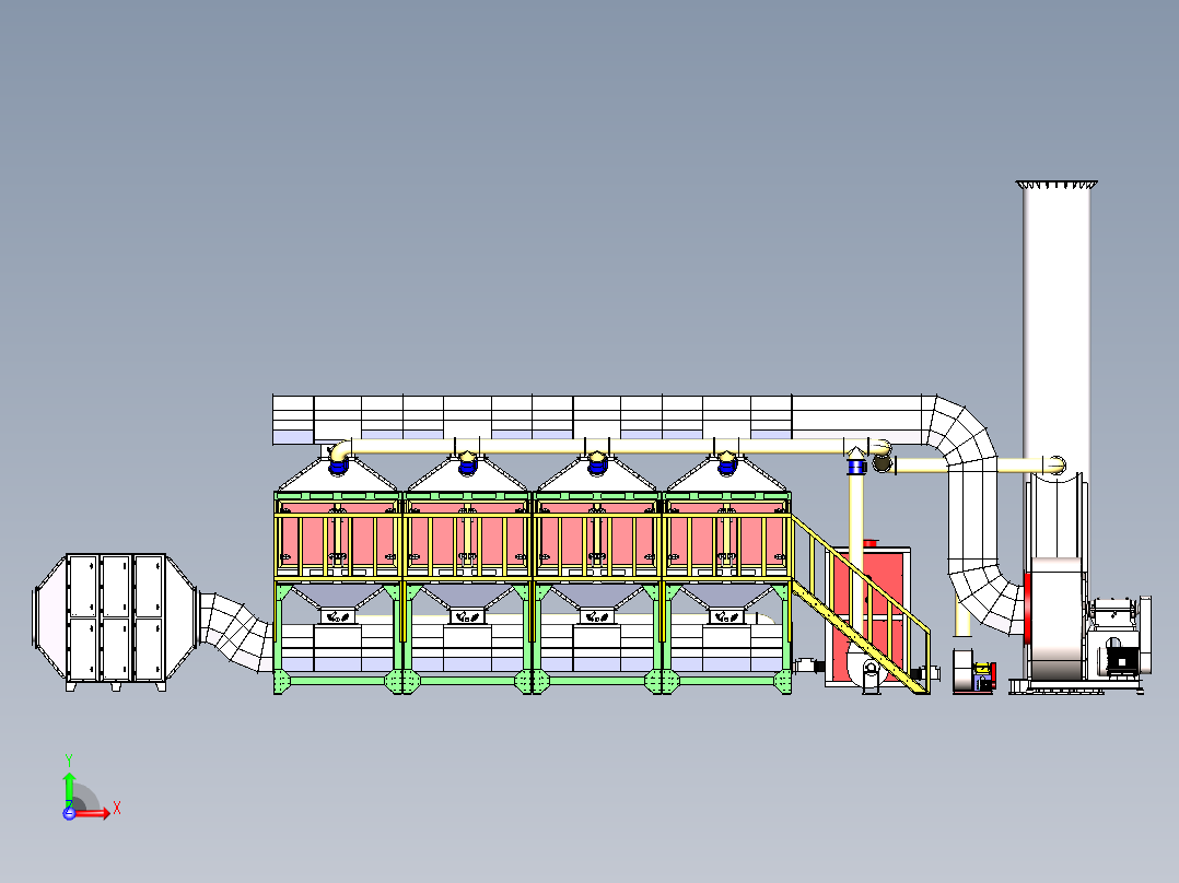 3万风量催化燃烧技术图纸（四箱）