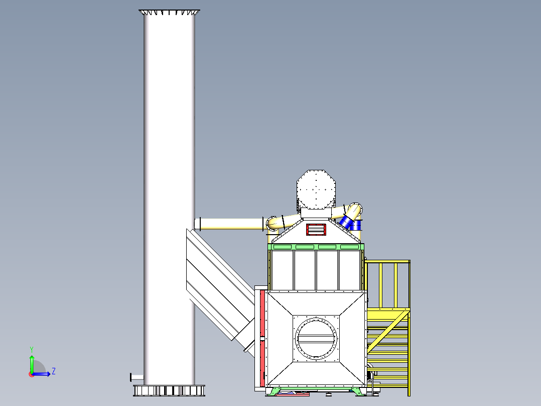 3万风量催化燃烧技术图纸（四箱）左视图