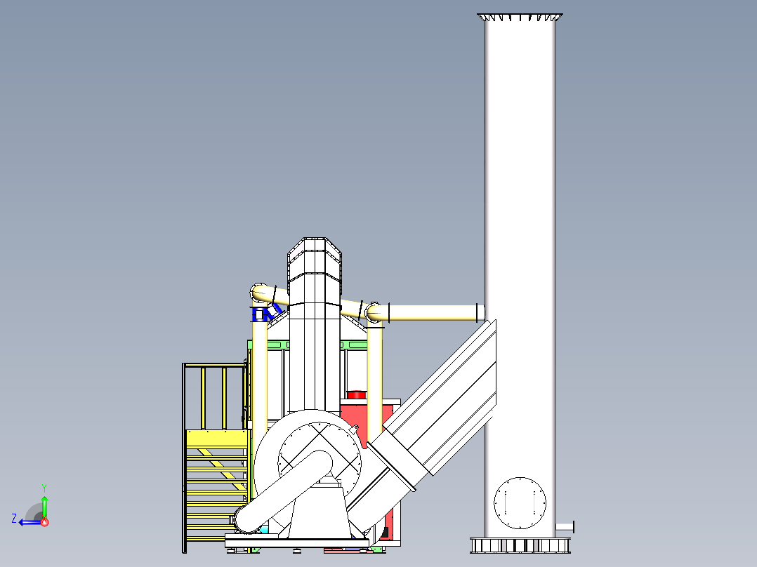 3万风量催化燃烧技术图纸（四箱）右视图