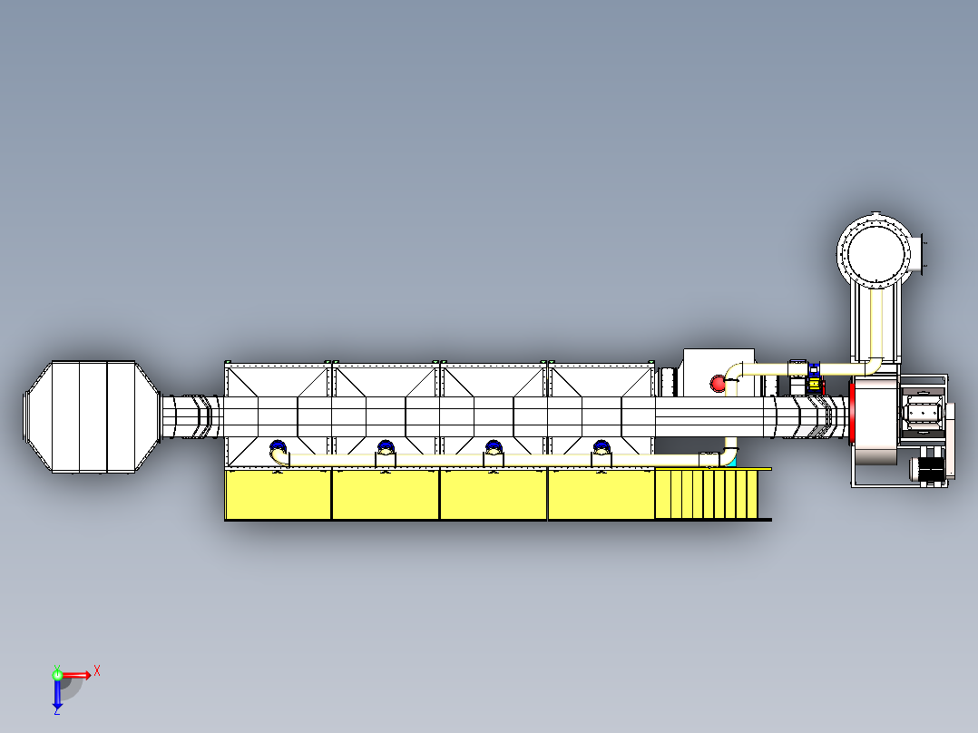3万风量催化燃烧技术图纸（四箱）俯视图