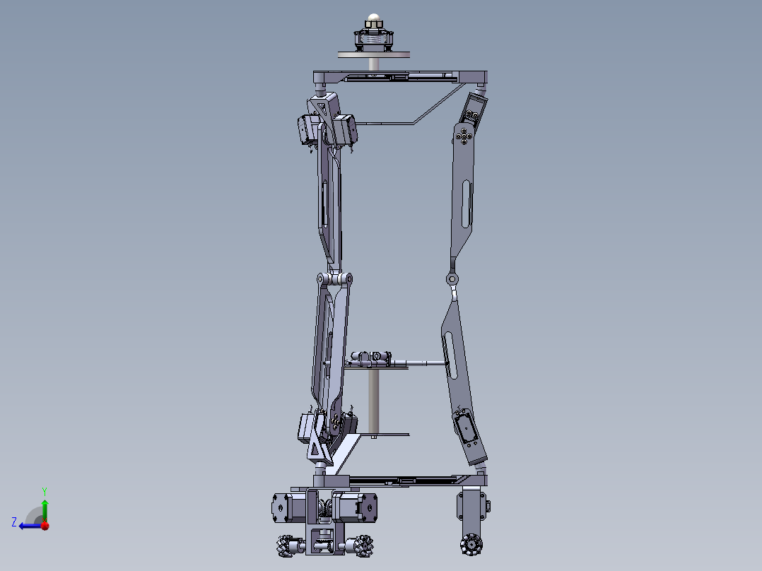 多自由度平台3D 装配图右视图