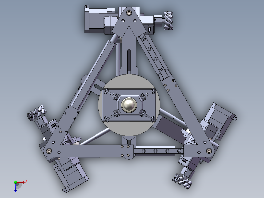 多自由度平台3D 装配图俯视图