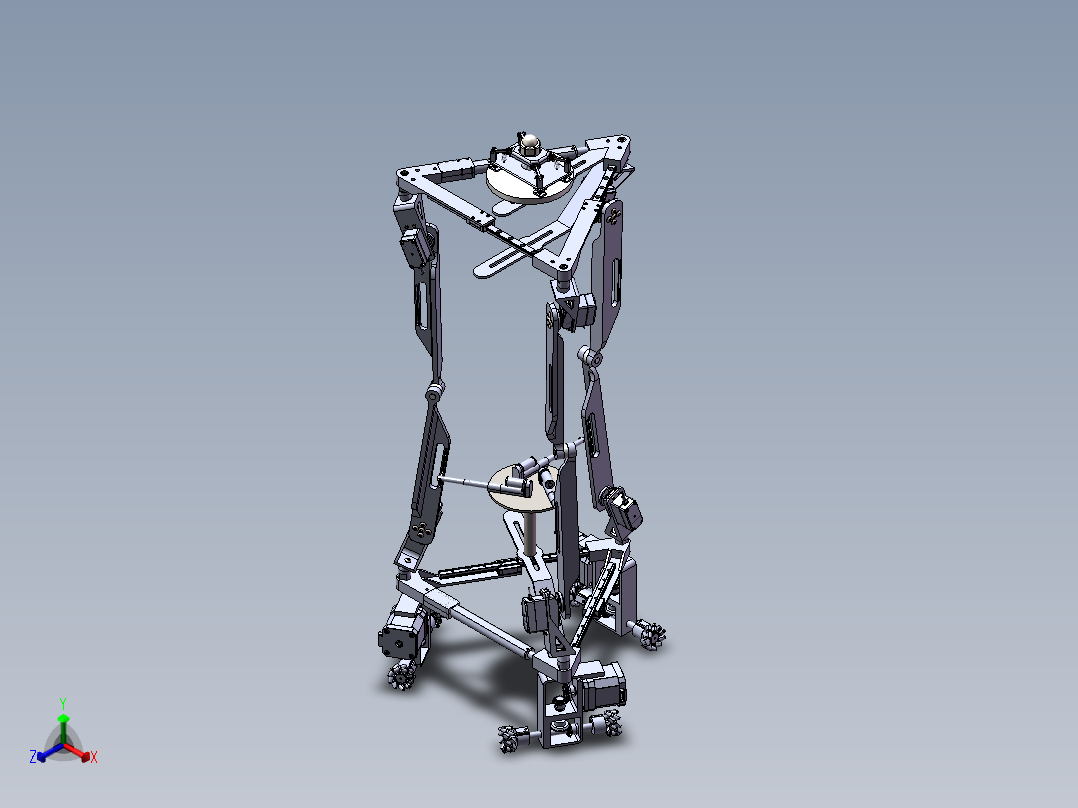 多自由度平台3D 装配图正等轴测图