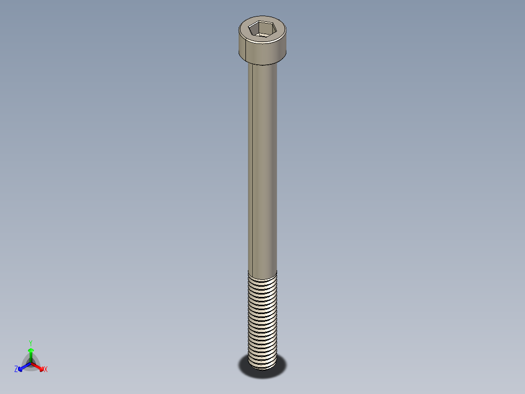Screw_DIN_912_M6x80_A2.STEP公制内六角螺钉正等轴测图