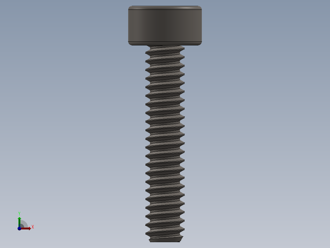 Screw_DIN_912_M1.6x8F_A2.SLDPRT公制内六角螺钉前视图