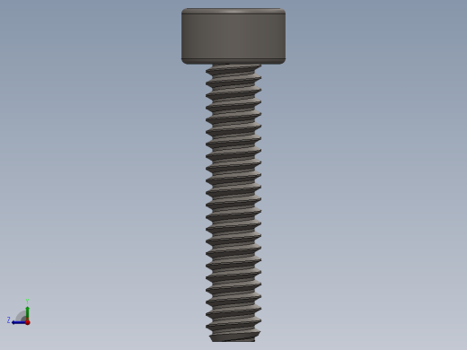 Screw_DIN_912_M1.6x8F_A2.SLDPRT公制内六角螺钉右视缩略图