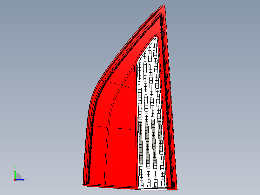 双色注塑尾灯面罩左视图