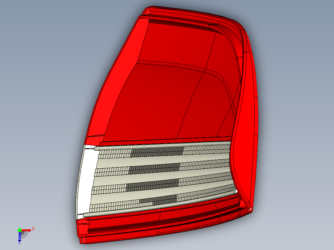 双色注塑尾灯面罩俯视图