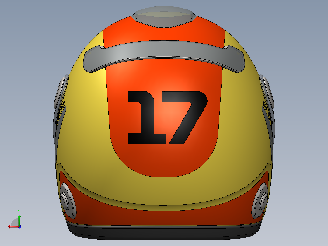 一级方程式赛车启发的赛车头盔后视图