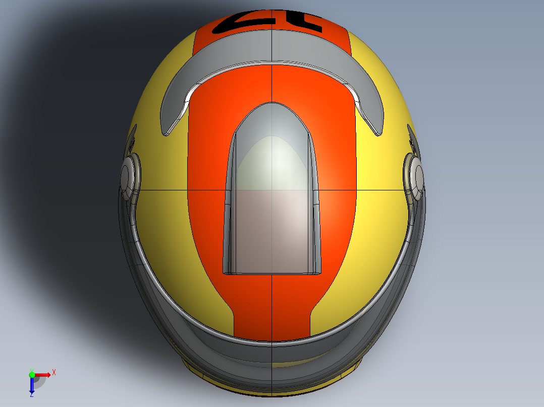 一级方程式赛车启发的赛车头盔俯视图