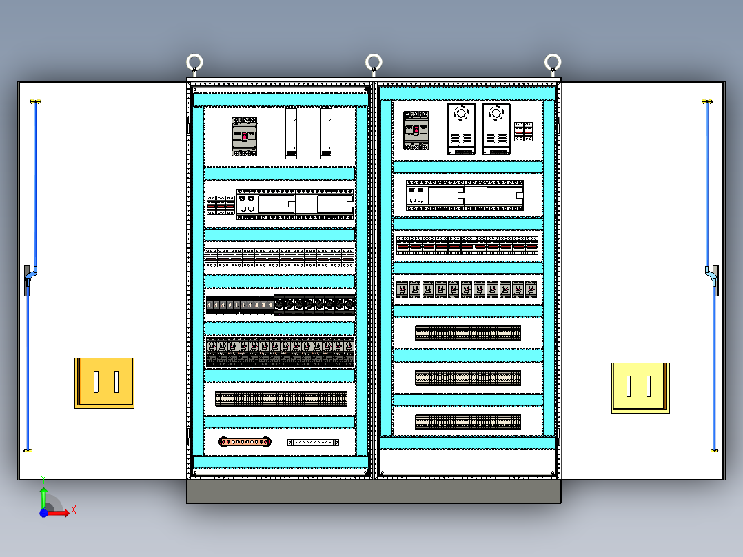 双柜组装plc控制柜前视图