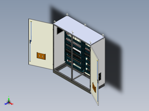双柜组装plc控制柜正等轴测缩略图
