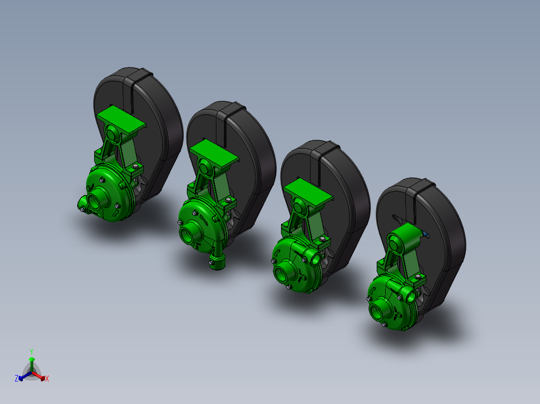 4款PTOC-600-6SP 皮带驱动离心泵正等轴测图