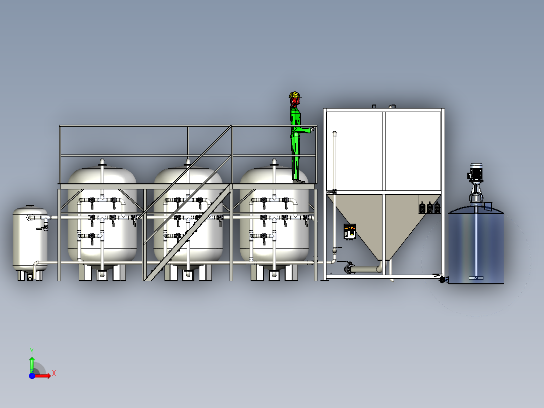 水处理软水器（全自动软化水设备）前视图
